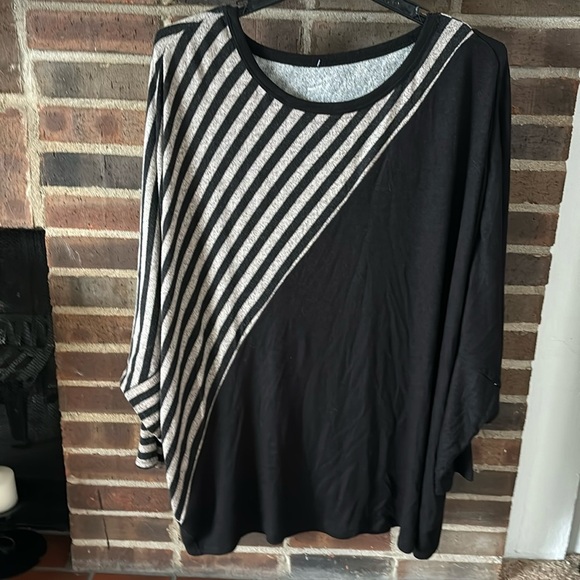Women’s Plus Size Maurice’s 24/7 Dakota Colorblock Dolman Striped Top, - Picture 1 of 8